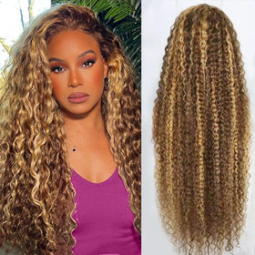 abbildung front view honey blonde wig shows natural look and volume