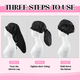 Abeillo bonnet worn by model with braids showing full coverage benefit