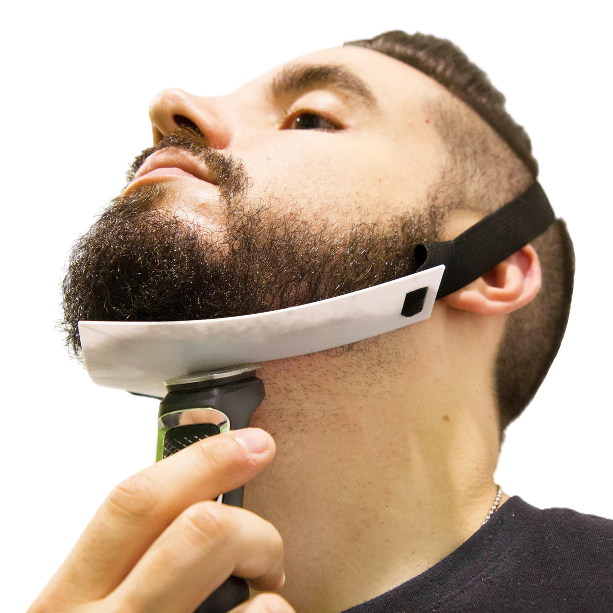 Aberlite FlexShaper front view showing white template and elastic band, quicker neat lines