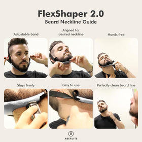 Aberlite FlexShaper in use with trimmer guiding a clean neckline, improved accuracy