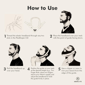 Aberlite FlexShaper worn on model showing headband placement, steady hands-free trimming