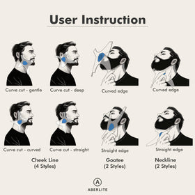 Aberlite ClearShaper in use with trimmer demonstrating faster, cleaner beard lines