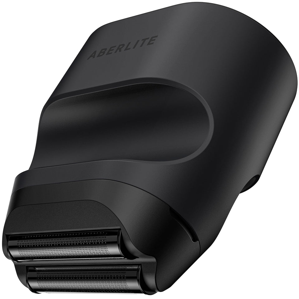 Aberlite Touch 2 front view showing compact shaving head and sleek finish benefit: precise finishing