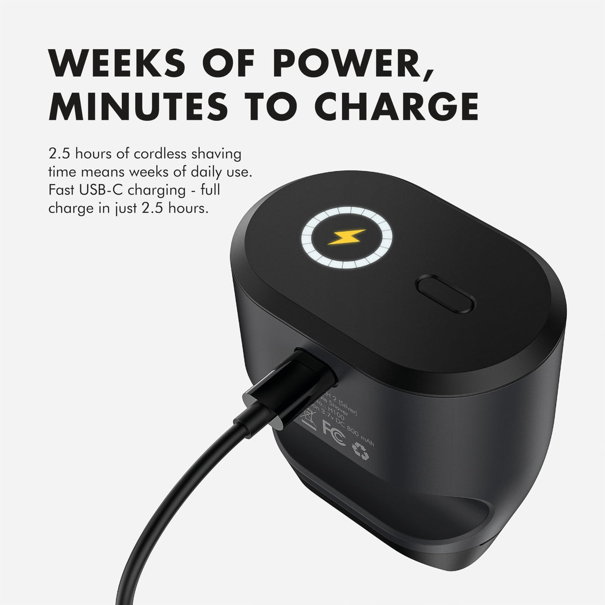 Aberlite Touch 2 USB-C charging port closeup showing fast recharge reliability