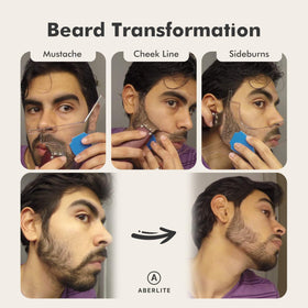 Aberlite ClearShaper with two barber pencils showing easy outlining before trimming