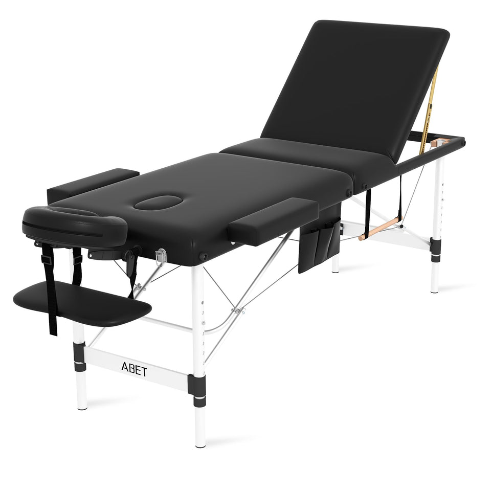 ABET front view of massage table showing stable support and professional look