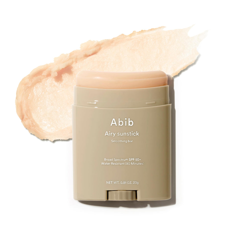 Abib sunstick front packaging showing product name and SPF50+ benefit