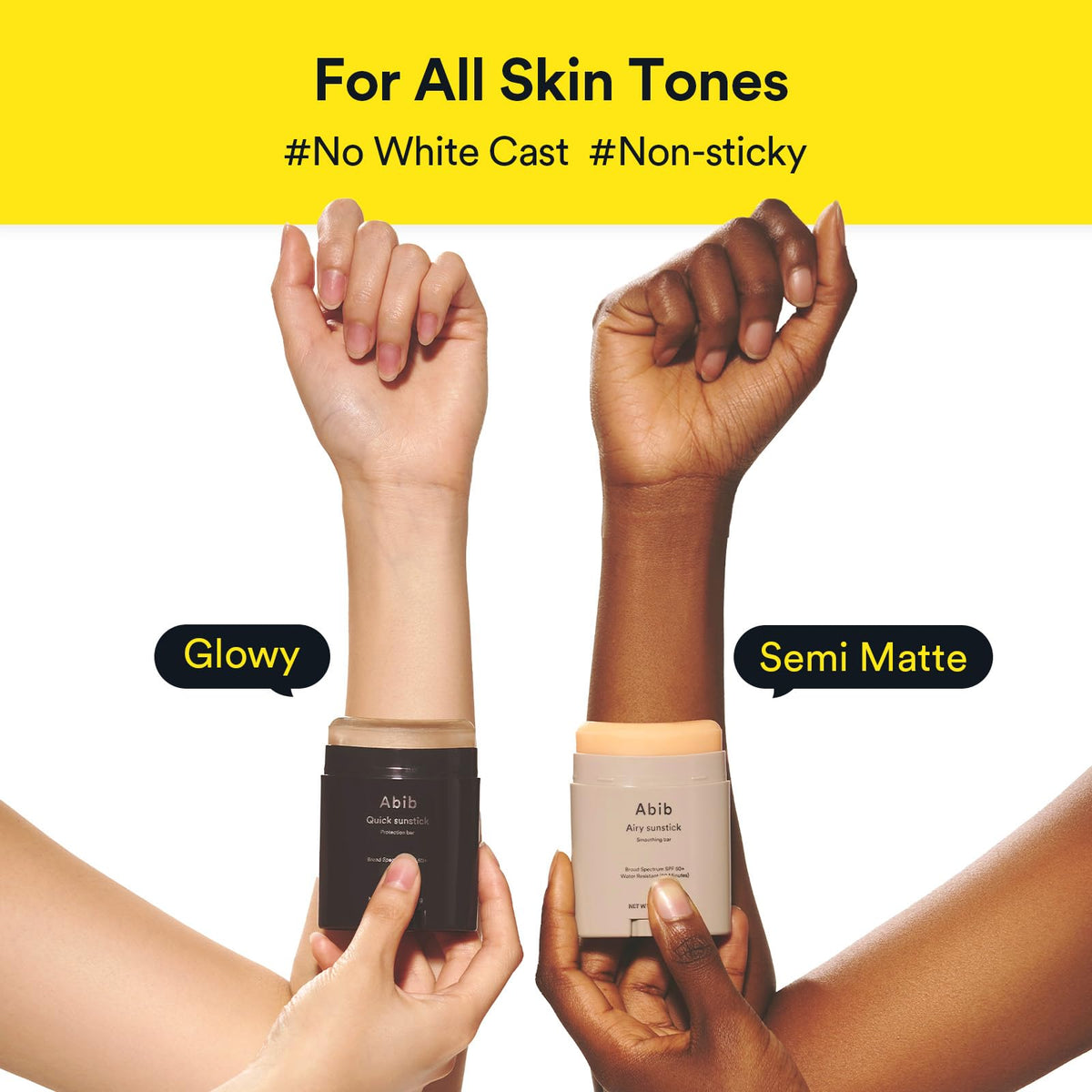 abib sunstick semi-matte finish close-up controls shine for oily skin benefit