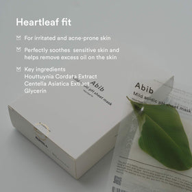 Abib back label close-up showing ingredient list and mild acidic pH information