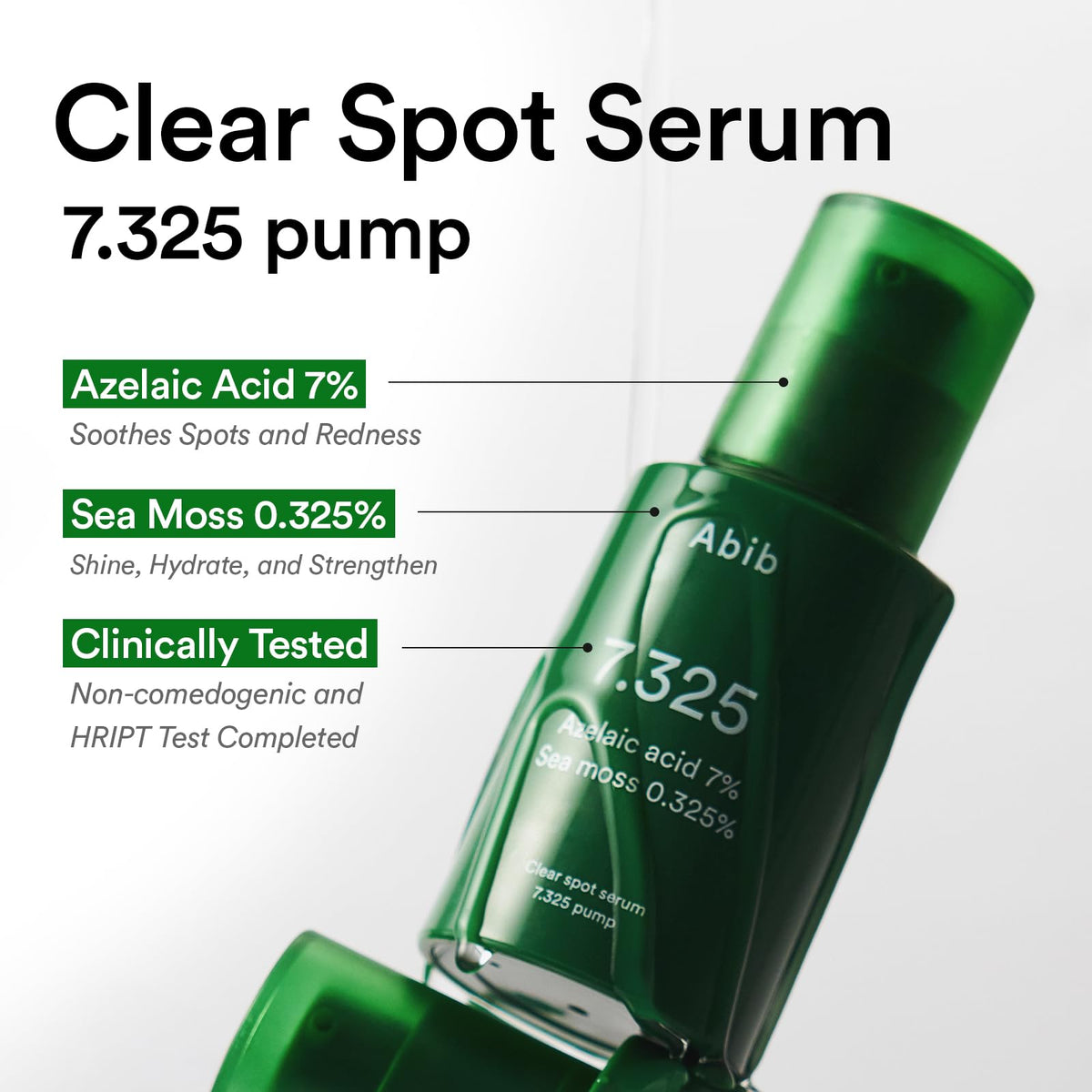 Abib clear spot serum pump dispenser detail for easy hygienic use