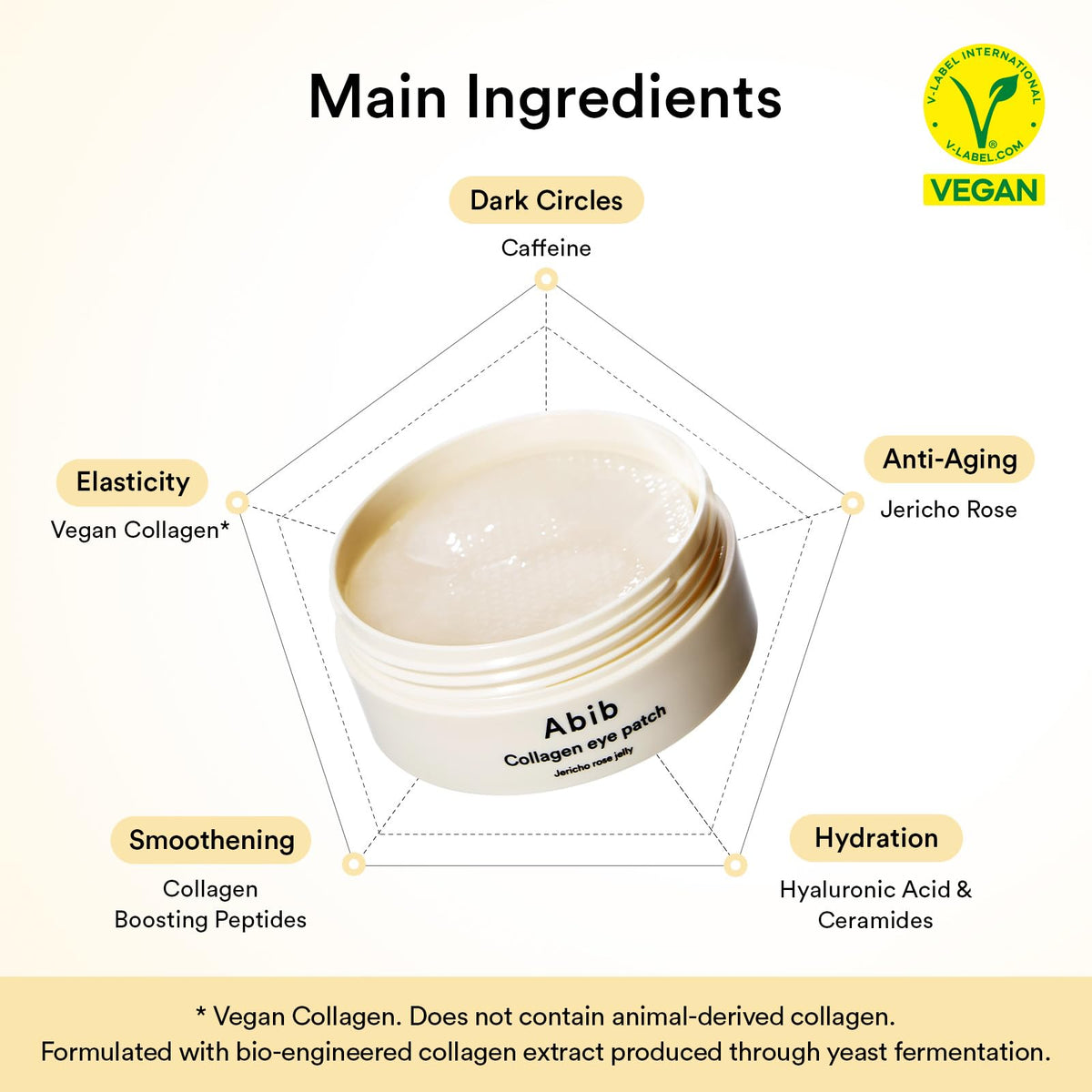 Abib eye cream dispensed on finger showing lightweight absorption