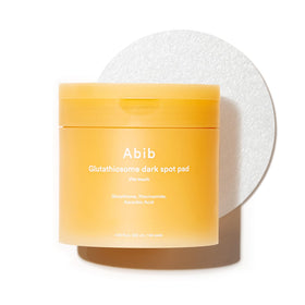Abib front packaging showing 60 brightening toner pads and benefits