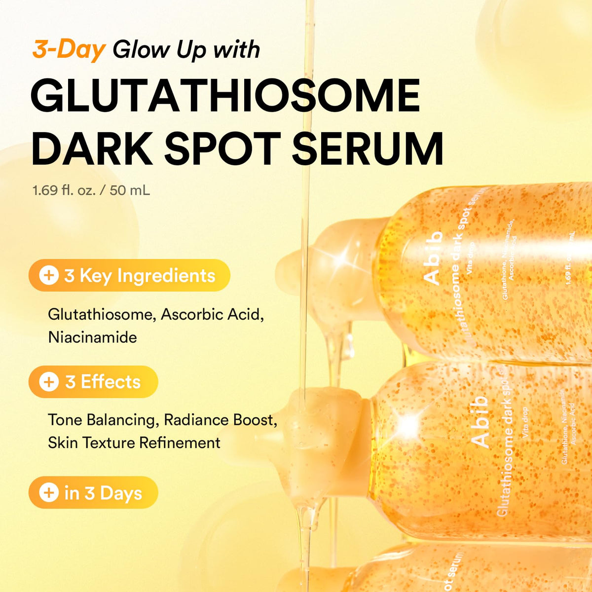 Abib serum texture on white surface highlighting fast-absorbing, non-greasy feel