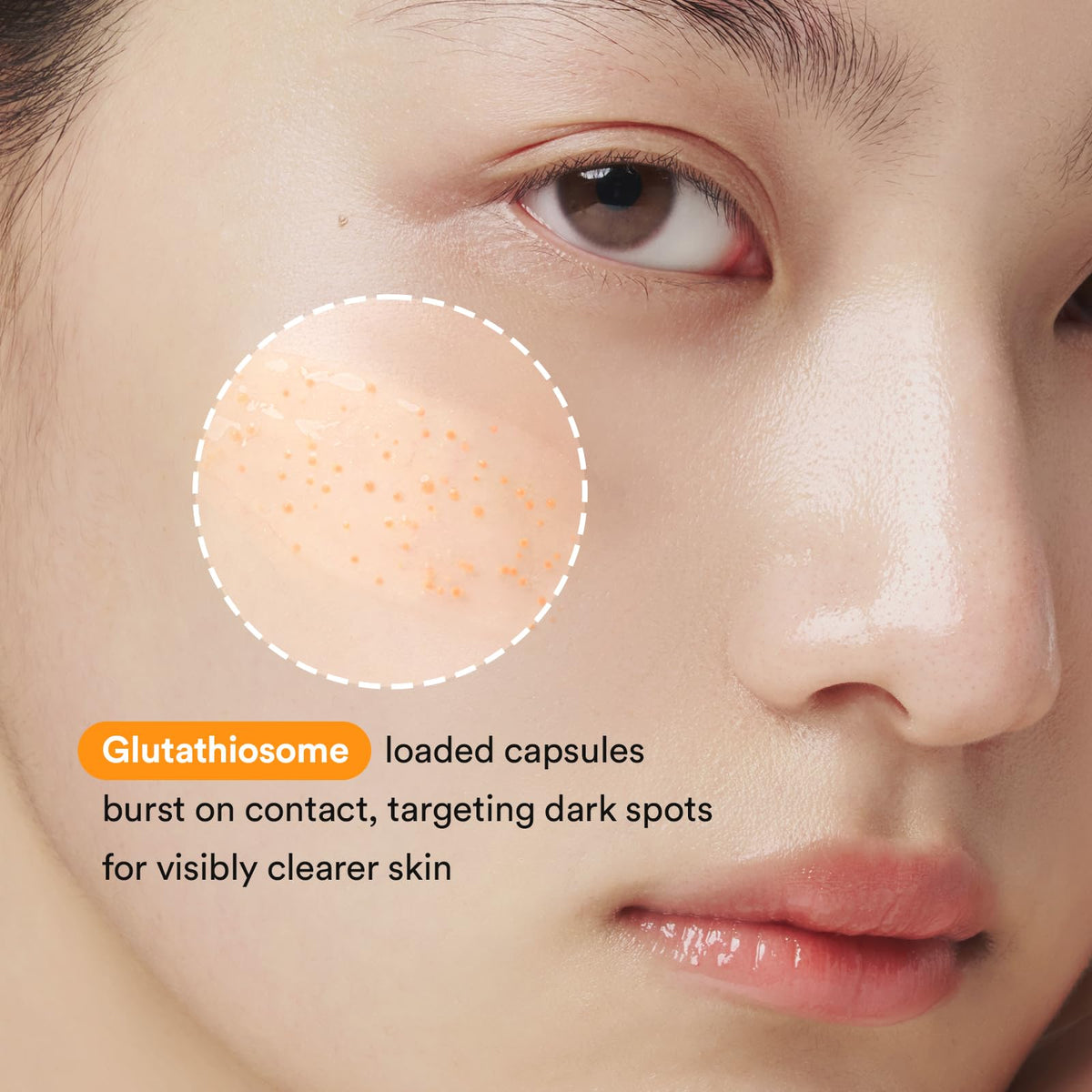Abib serum being applied to cheek for hydration and visible tone improvement