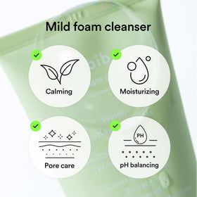 Abib creamy foam texture on fingertips, gentle lather that cleans softly