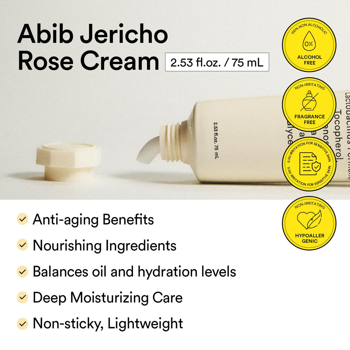 Abib Jericho Rose cream close-up swipe showing rich texture and deep hydration benefit