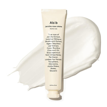 Abib Jericho Rose cream front tube showing packaging and product identity benefits