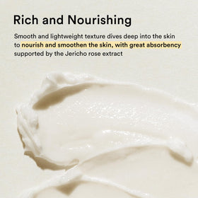 Abib Jericho Rose cream beside a ruler indicating 2.53 fl oz size and travel practicality