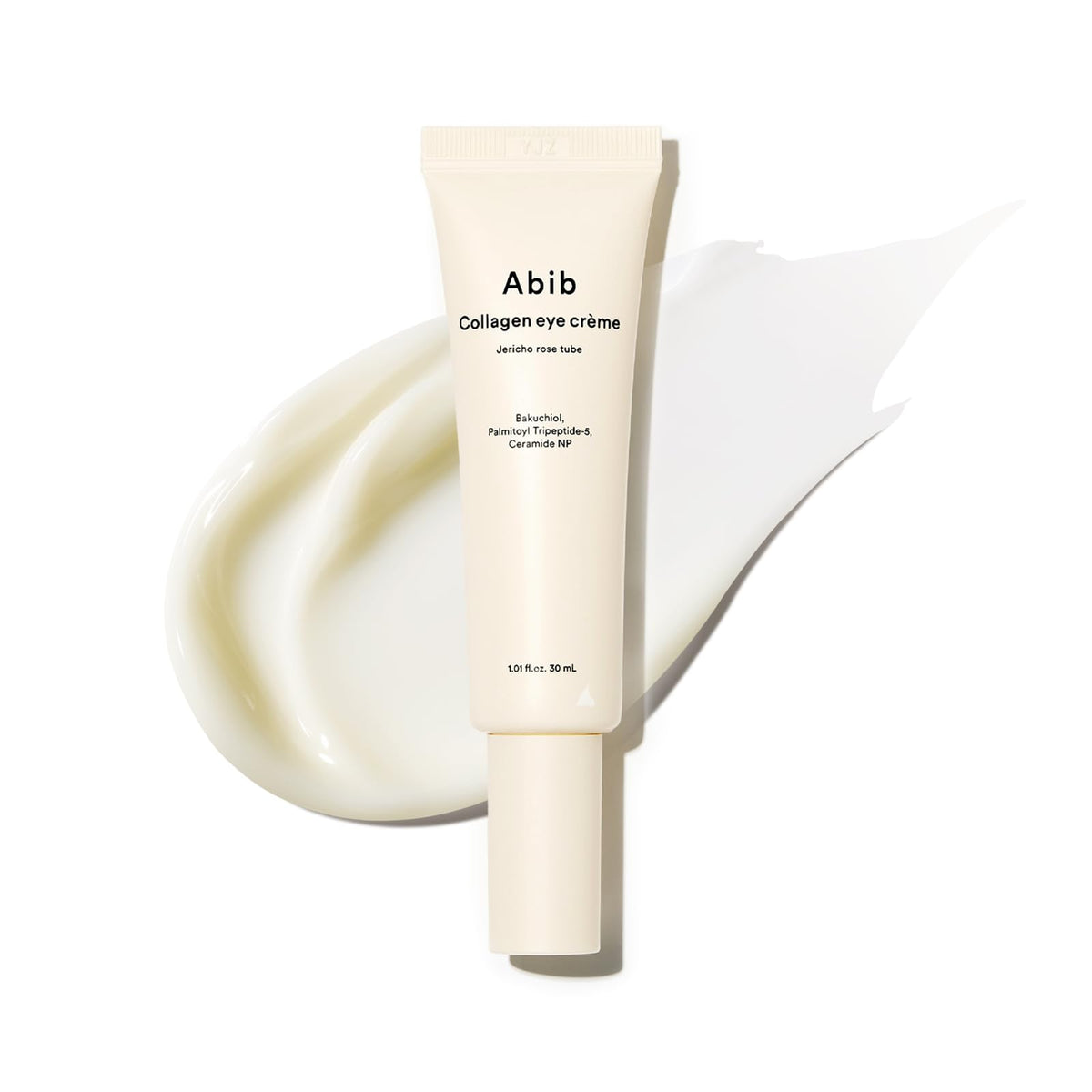 Abib tube front view showing product name and benefits for firming