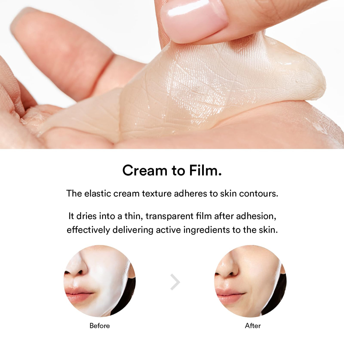 Abib peel-off moment in morning revealing refined pores and glow