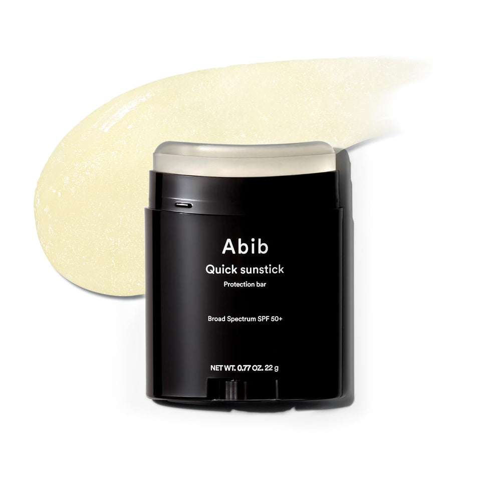 Abib sunstick front packaging showing compact travel-ready tube and SPF benefit