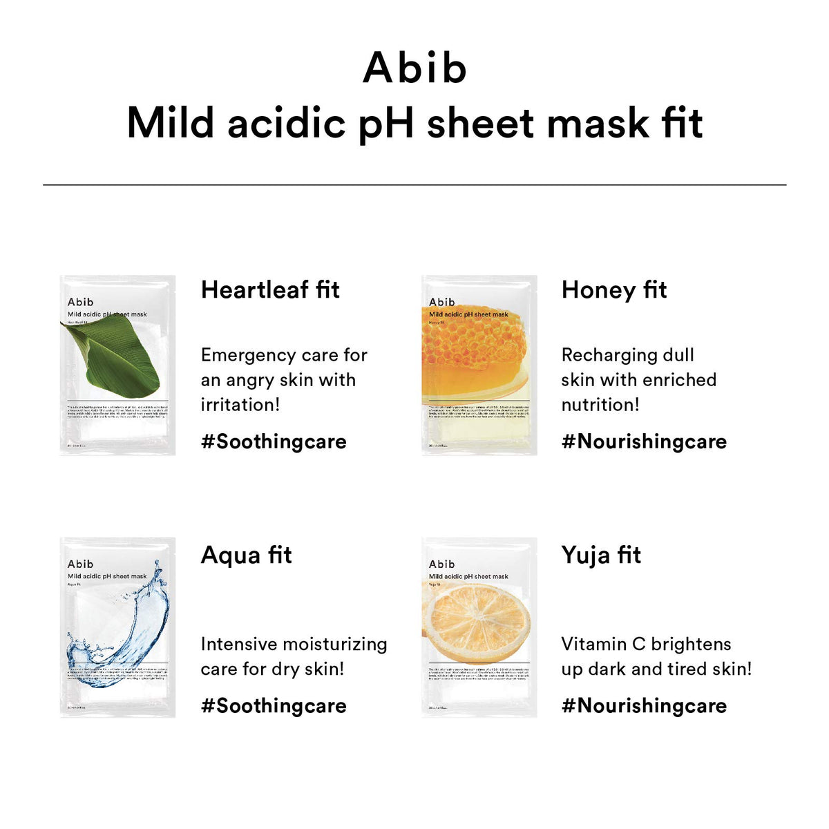Abib ten masks stacked to show quantity and ready-to-use single doses