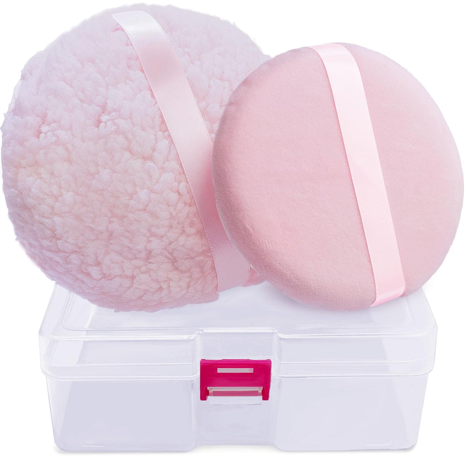 ABOLINE front view of puffs and container showing neat storage and usability
