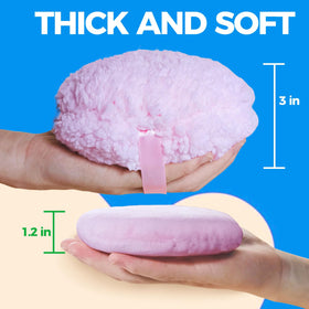 ABOLINE puffs on bathroom vanity for quick post-shower powdering