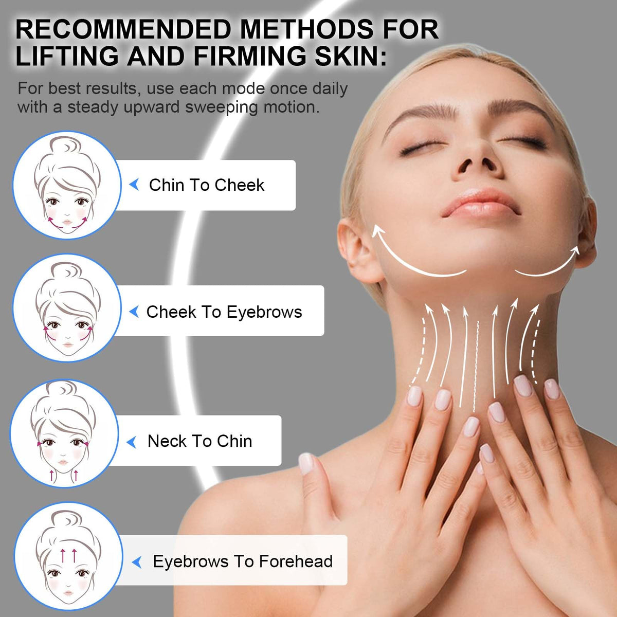 ABOUSHE in-use on jawline demonstrating gentle massage and contouring benefit