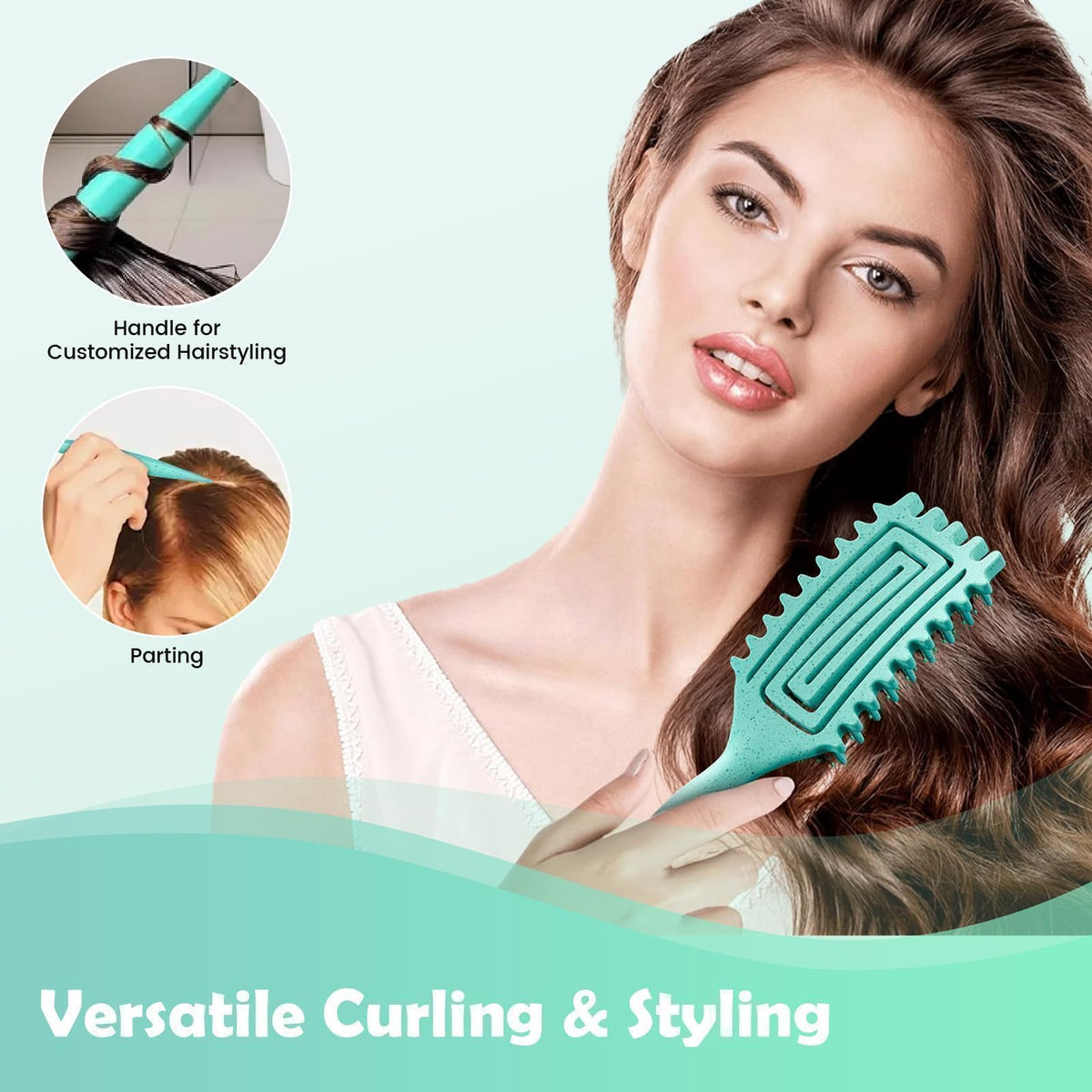 ABOYOY styling brush defining natural curls in everyday routine