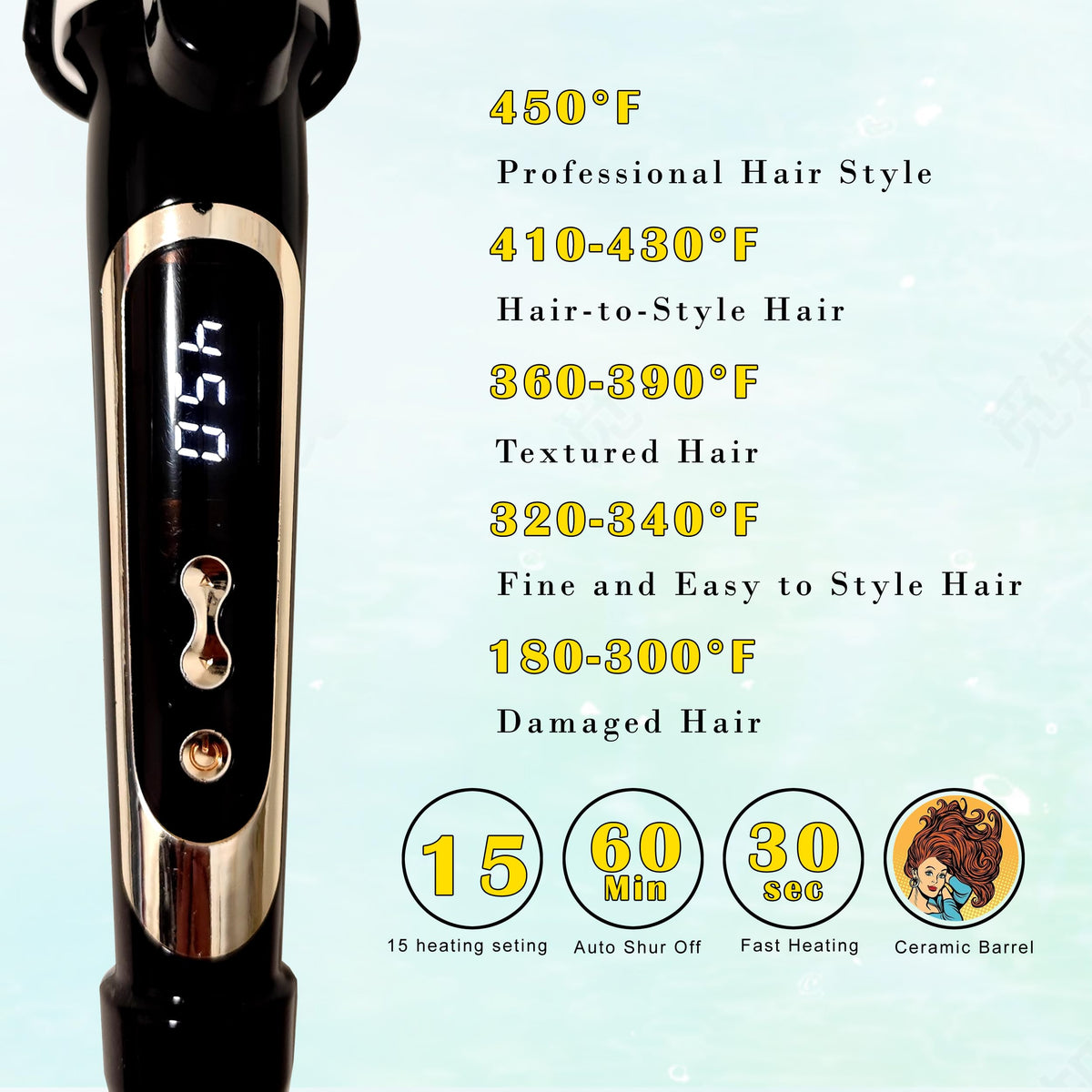 abp clamp detail and tip showing secure hold and benefit of consistent curls