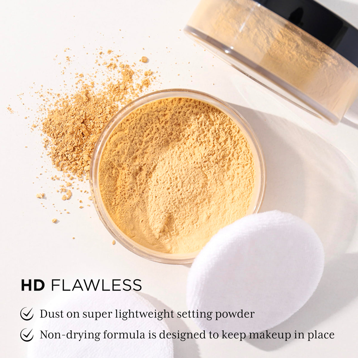 Absolute New York close-up of powder texture demonstrating fine-milled blur effect