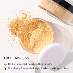Absolute New York close-up of powder texture demonstrating fine-milled blur effect