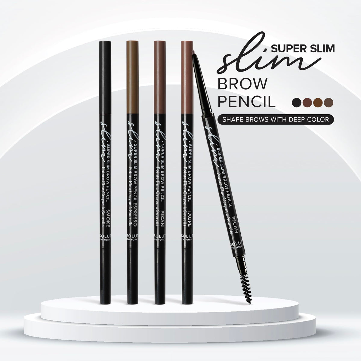 Absolute New York spoolie in use on eyebrow demonstrating blending for a natural finish