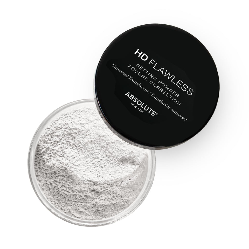Absolute New York front packaging showing translucent powder and compact for clear finish
