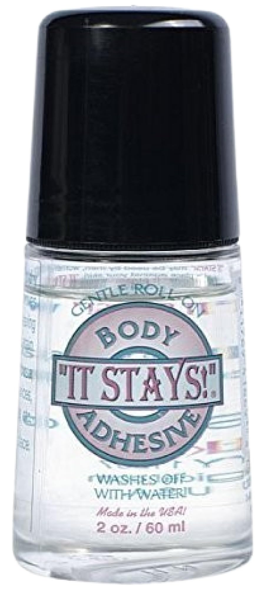 absolute support front packaging roll on shows bottle and label, reliable hold