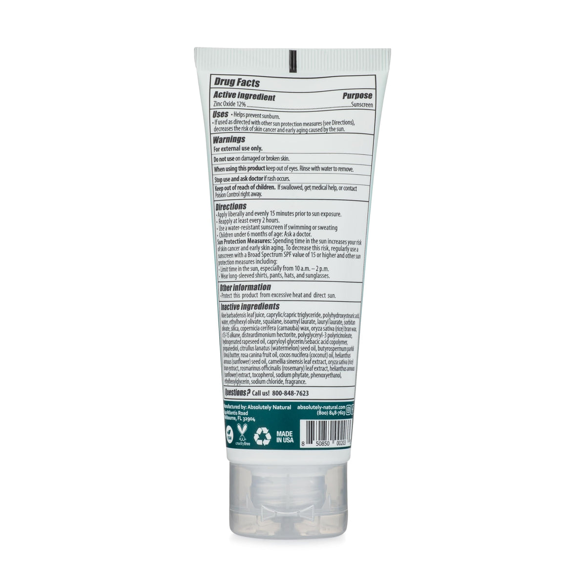 Absolutely Natural sunscreen applied to face demonstrating comfortable wear and protection benefit
