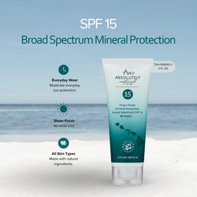 Absolutely Natural tube with cap open displaying lotion texture and easy application benefit