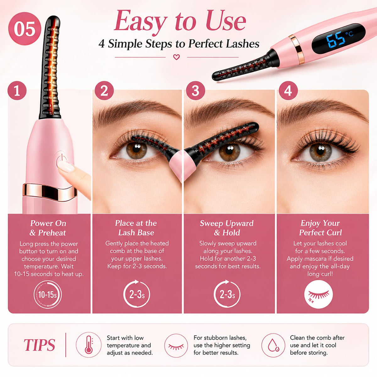 Acavado used with mascara for longer lasting natural curl and enhanced depth