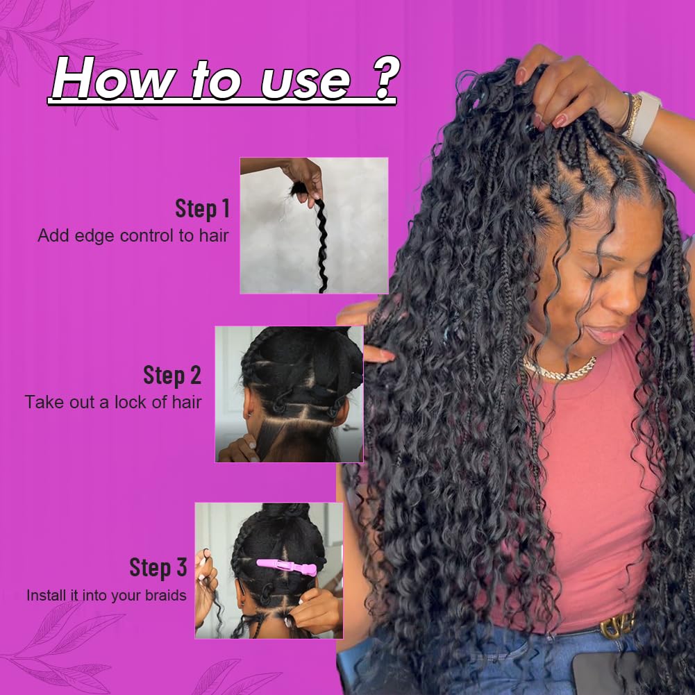 Acbhoa finished boho braids worn by model displaying natural blend and movement