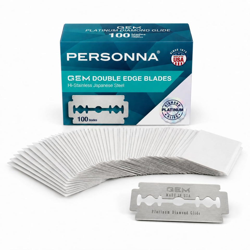 AccuTec Personna front packaging showing 100 blades and clear organization benefit