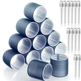 Acejoz front view of jumbo roller set showing navy packaging and contents for quick styling
