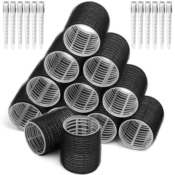 Acejoz front packaging showing large black curlers and clips for salon volume
