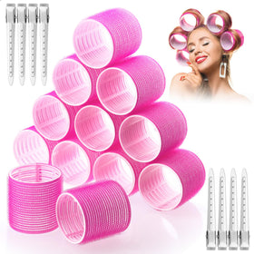 Acejoz front view of rose red jumbo rollers showing pack contents and benefits