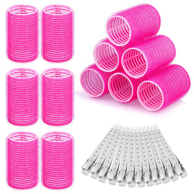 Acejoz front packaging showing 12 colorful rollers and clips for portable styling