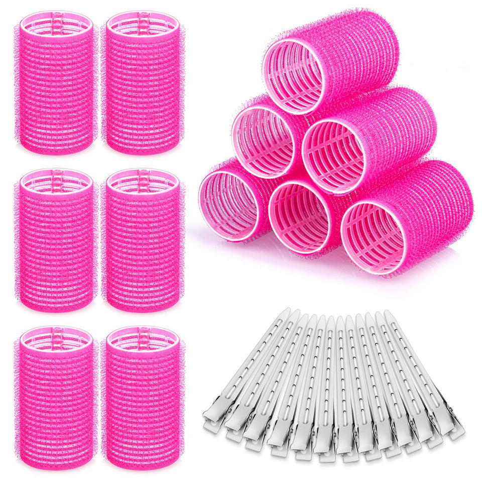 Acejoz front packaging showing 12 colorful rollers and clips for portable styling