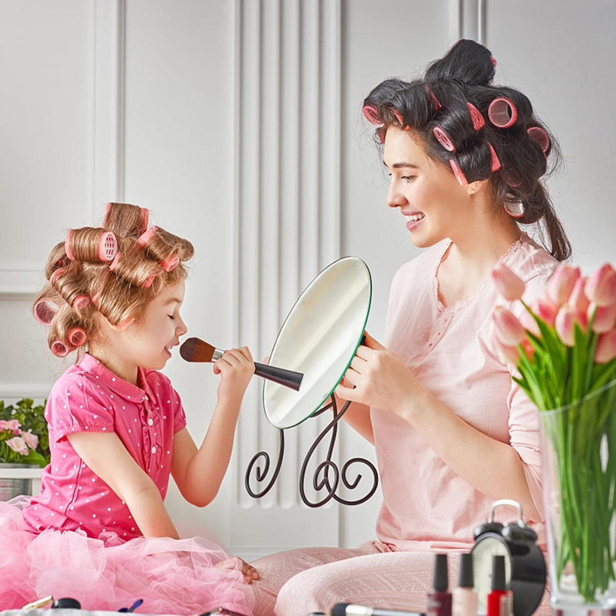 Acejoz rollers used during morning routine for heat-free volume and bounce