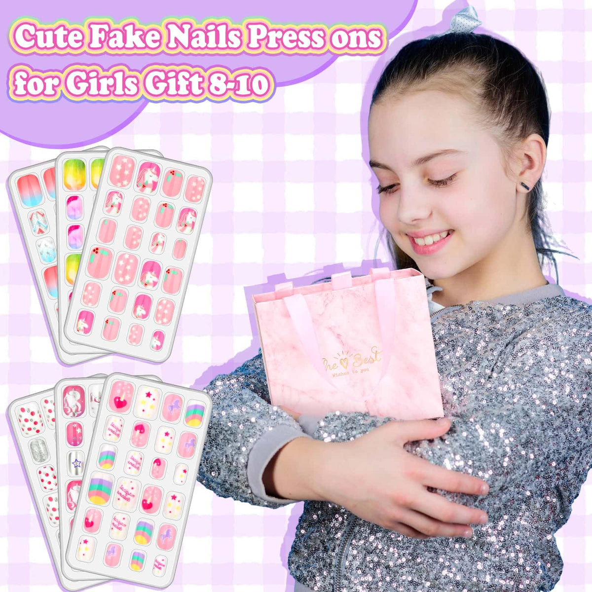 Acejoz array of nail tips showing colorful cute designs for easy selection benefit