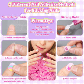 Acejoz applied nails on child's hands showing quick fun manicure benefit