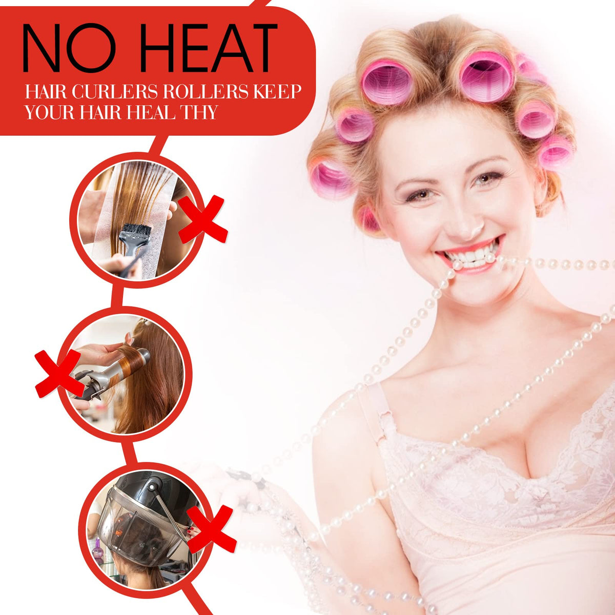 Acejoz roller wrapped in hair demonstrating curl formation and hands-free hold